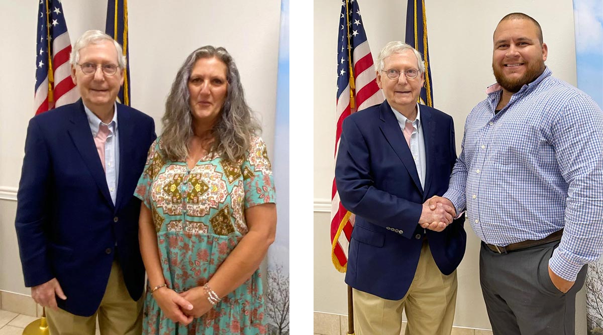 Mitch McConnell with Myra Wilson and Aaron Poynter